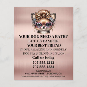 Dog grooming business personalized flyer