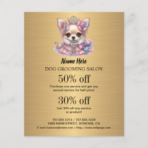 Dog grooming business personalized flyer