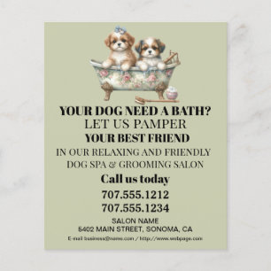 Dog grooming business personalized flyer