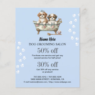 Dog grooming business personalized flyer