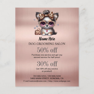 Dog grooming business personalized flyer