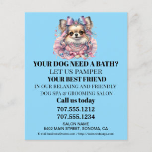 Dog grooming business personalized flyer