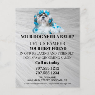Dog grooming business personalized flyer