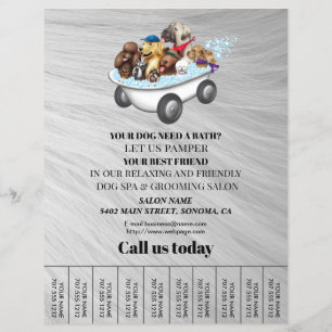 Dog grooming business personalized flyer