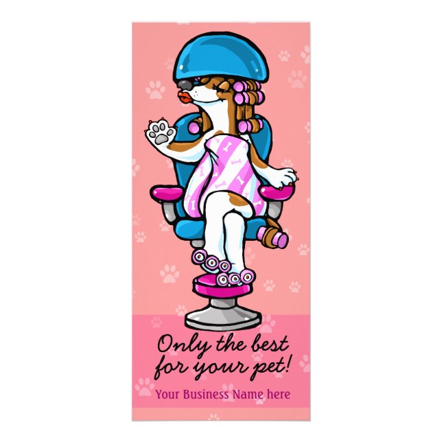 Dog Grooming Business Service promo advertising Rack Card (Front)