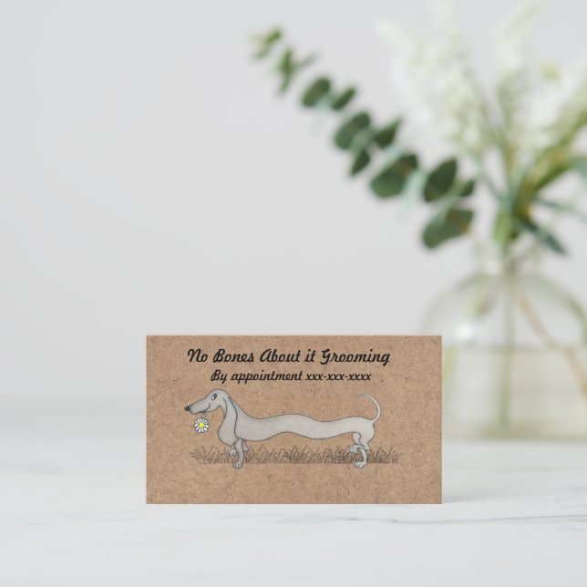 Dog Grooming Dachshund Business Card (Standing Front)