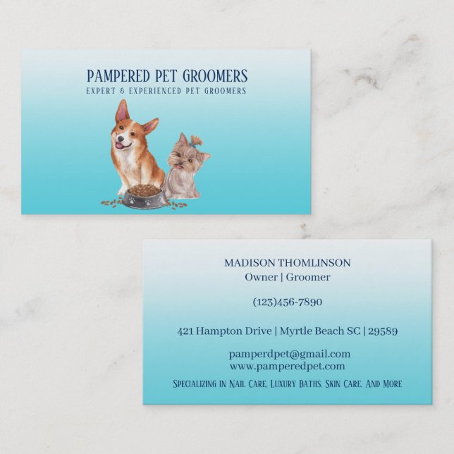 Dog Grooming Dog Spa Business Card (Front/Back)