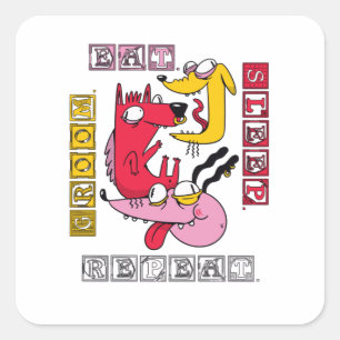 Dog grooming - Eat Sleep Groom Repeat Square Sticker