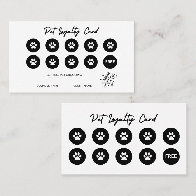 Dog Grooming Loyalty Card (Front/Back)