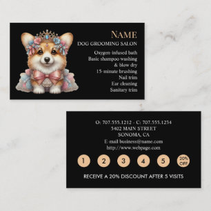 Dog grooming Loyalty Discount Business Card
