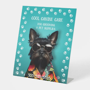 Dog Grooming Pedestal Sign