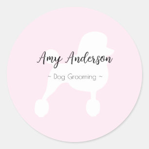 Dog Grooming Personalised  Classic Round Sticker