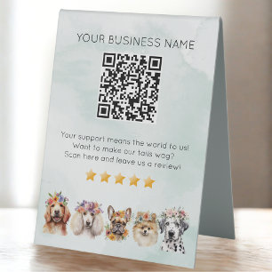 Dog Grooming QR code Customer Review Green