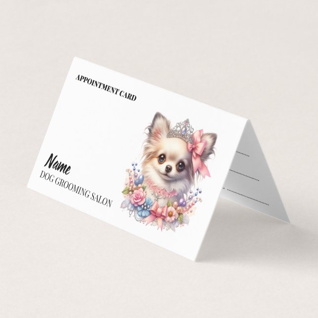 Dog grooming salon Appointment Business Card (Front)