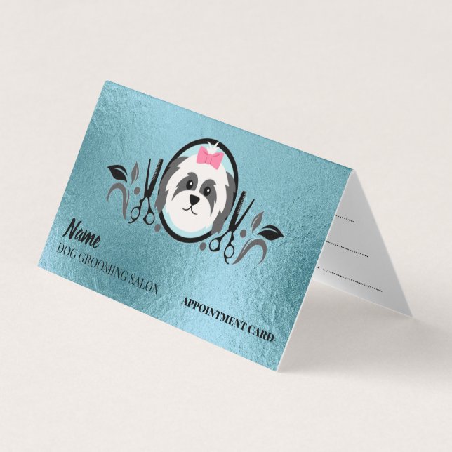 Dog grooming salon Appointment Business Card (Front)