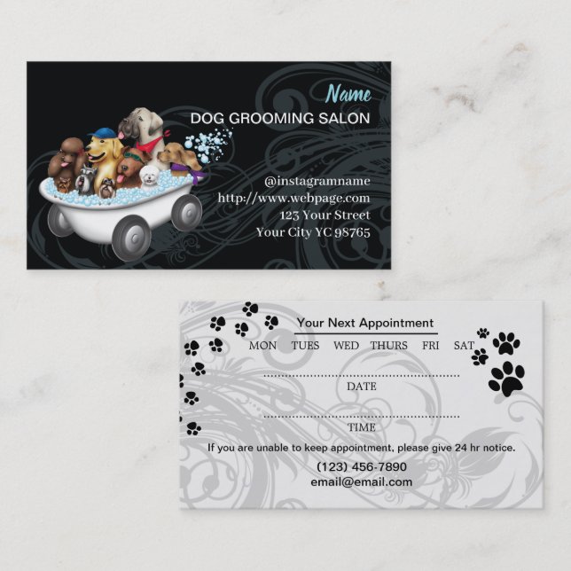 Dog grooming Salon Business Card (Front/Back)