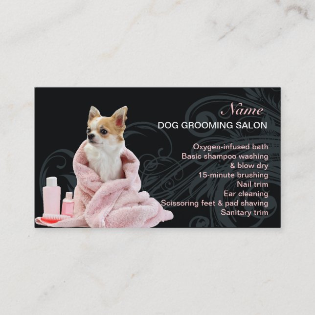 Dog grooming Salon Business Card (Front)