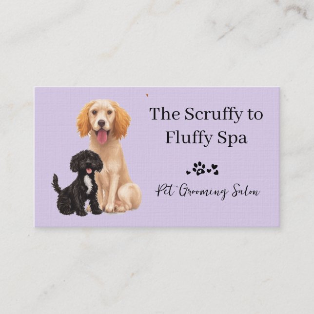 Dog Grooming Salon Pet Care  Business Card (Front)