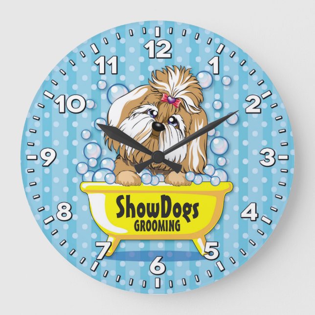 Dog Grooming Salon-Pet Groomer-Personalised Clock (Front)