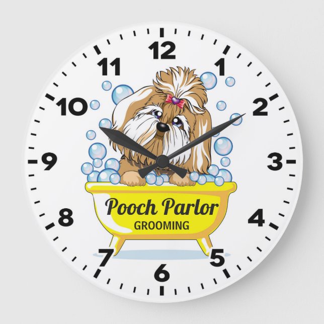 Dog Grooming Salon-Pet Groomer-Personalised Clock (Front)