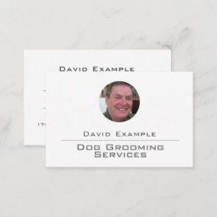 Dog Grooming Services with Photo of Holder Business Card