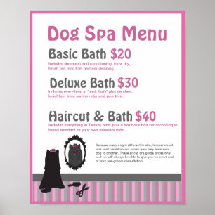 Dog Grooming Spa Menu - Personalizable Poster
