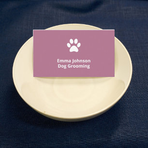 Dog Grooming walking dusty pink Business Card