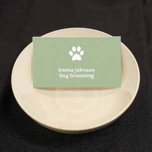 Dog Grooming   walking   sitting Sage  Business Card