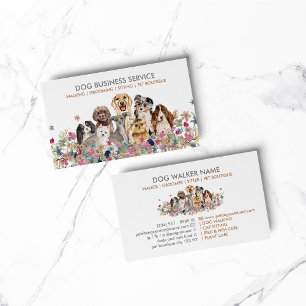 Dog Grooming Walking Sitting Service elegant Business Card