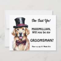 Dog groomsman golden retriever labrador grooms 