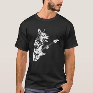 Dog Guitarist Guitar - Australian Cattle Dog Dad M T-Shirt