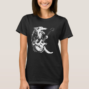 Dog Guitarist Guitar - Borzoi Dad Mum T-Shirt