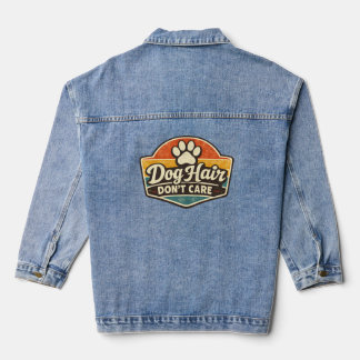 Dog Hair Don't Care Shirt – Funny Retro Dog Lover Denim Jacket