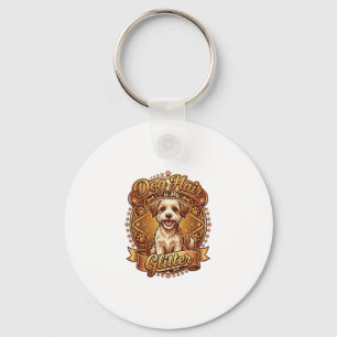 Dog Hair Is Glitter Fluffy Gold Ribbon_1 Key Ring