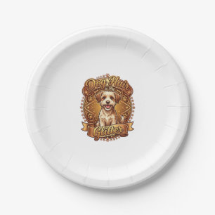 Dog Hair Is Glitter Fluffy Gold Ribbon_1 Paper Plate