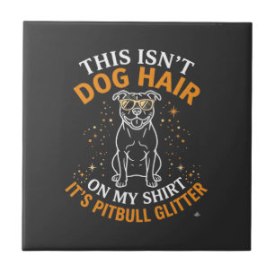 Dog Hair Pitbull Glitter Wearing Sunglasses Stars Ceramic Tile
