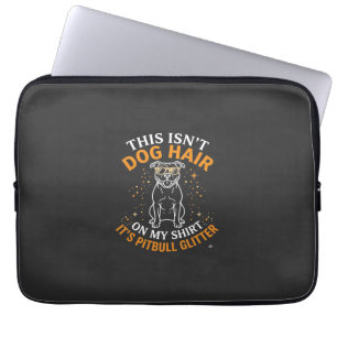 Dog Hair Pitbull Glitter Wearing Sunglasses Stars Laptop Sleeve