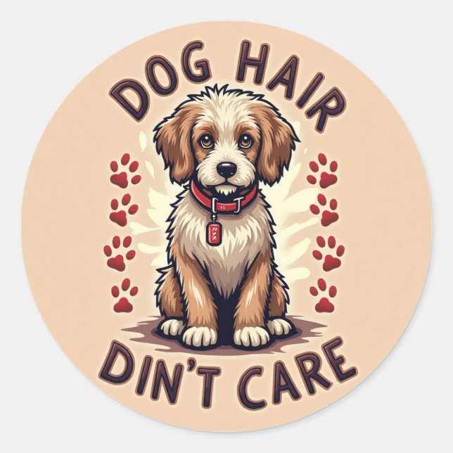 Dog Hair Pride Classic Round Sticker (Front)
