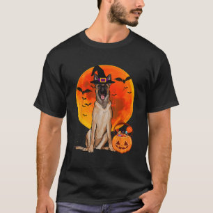 Dog Halloween Belgian Malinoi Jack O Lantern Pumpk T-Shirt
