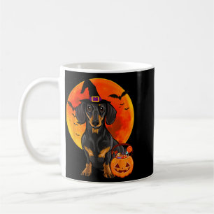 Dog Halloween Black Dachshund Jack O Lantern Coffee Mug