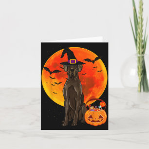 Dog Halloween Black Great Dane Jack O Lantern Card