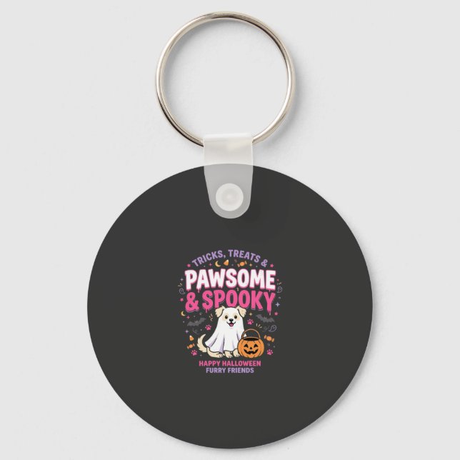 Dog Halloween Boo Crew (2) Key Ring (Front)