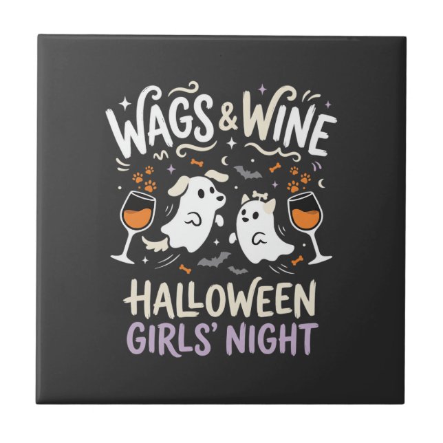 Dog Halloween Boo Crew Ceramic Tile (Front)