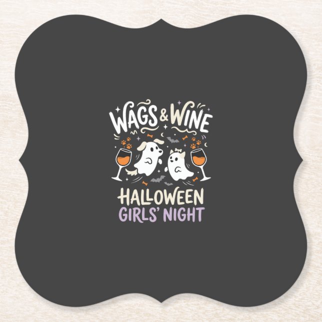 Dog Halloween Boo Crew Paper Coaster (Front)