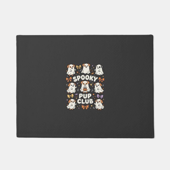 Dog Halloween Bow Party Doormat (Front)