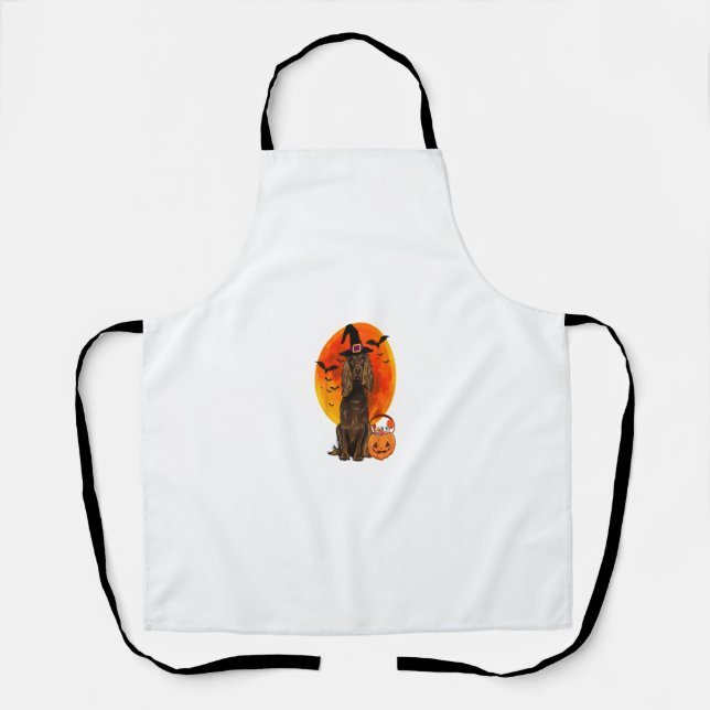 Dog Halloween Boykin Spaniel Jack O Lantern Pumpki Apron (Front)