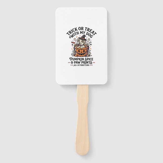 Dog Halloween Candy Night Hand Fan (Front)