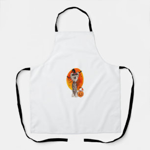 Dog Halloween Chinese Crested Jack O Lantern Pumpk Apron