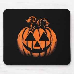 Dog Halloween Dachshund Jack O Lantern Pumpkin Mouse Pad