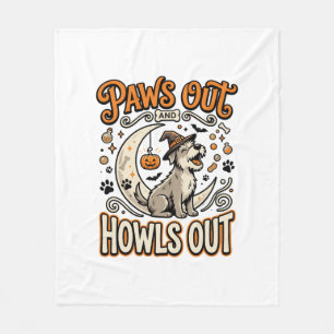 Dog Halloween Howl Party Fleece Blanket